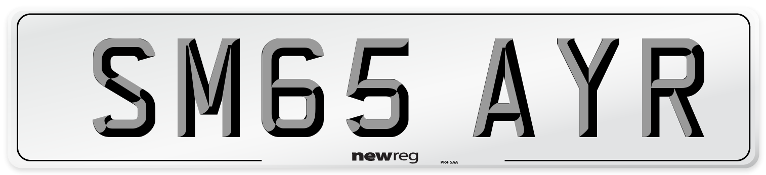 SM65 AYR Number Plate from New Reg